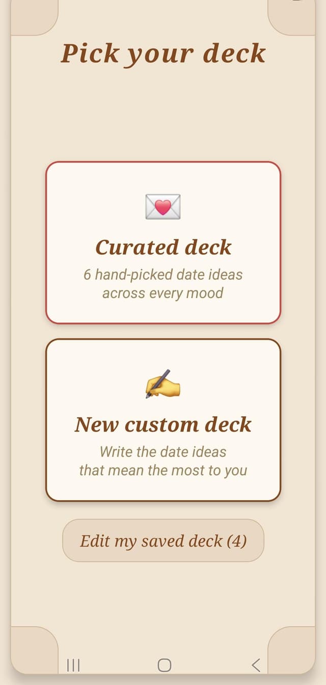 Sealed With Love app — your dates list