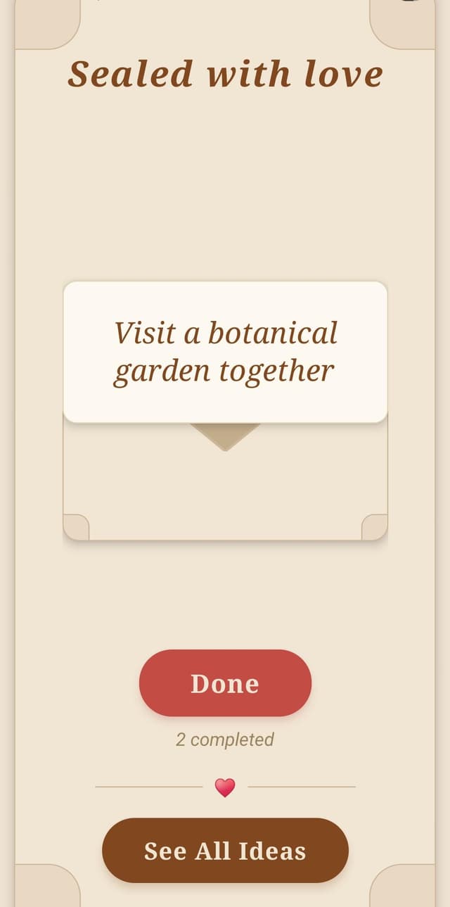 Sealed With Love app — letter screen