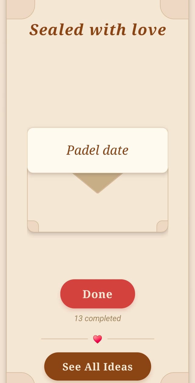 Sealed With Love app — letter screen